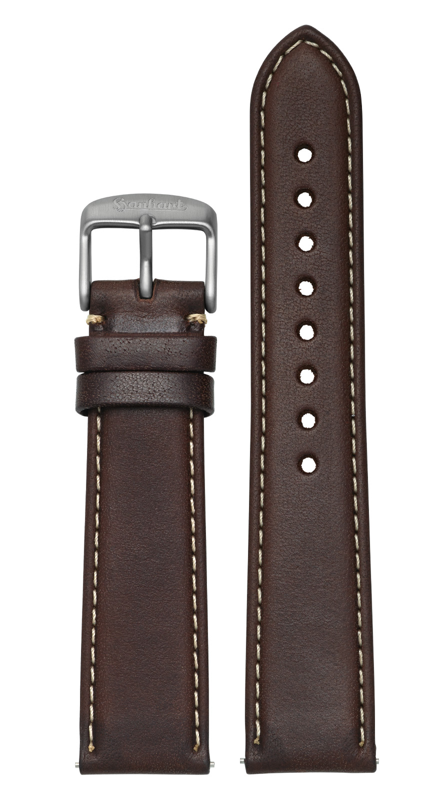 417 ES 42mm sötétbarna új 417 ES, 39 mm/PIONEER Preventor HD12™ borjúbőr szíj sötétbarna, szegecsek nélkül (20 mm) - Image 1